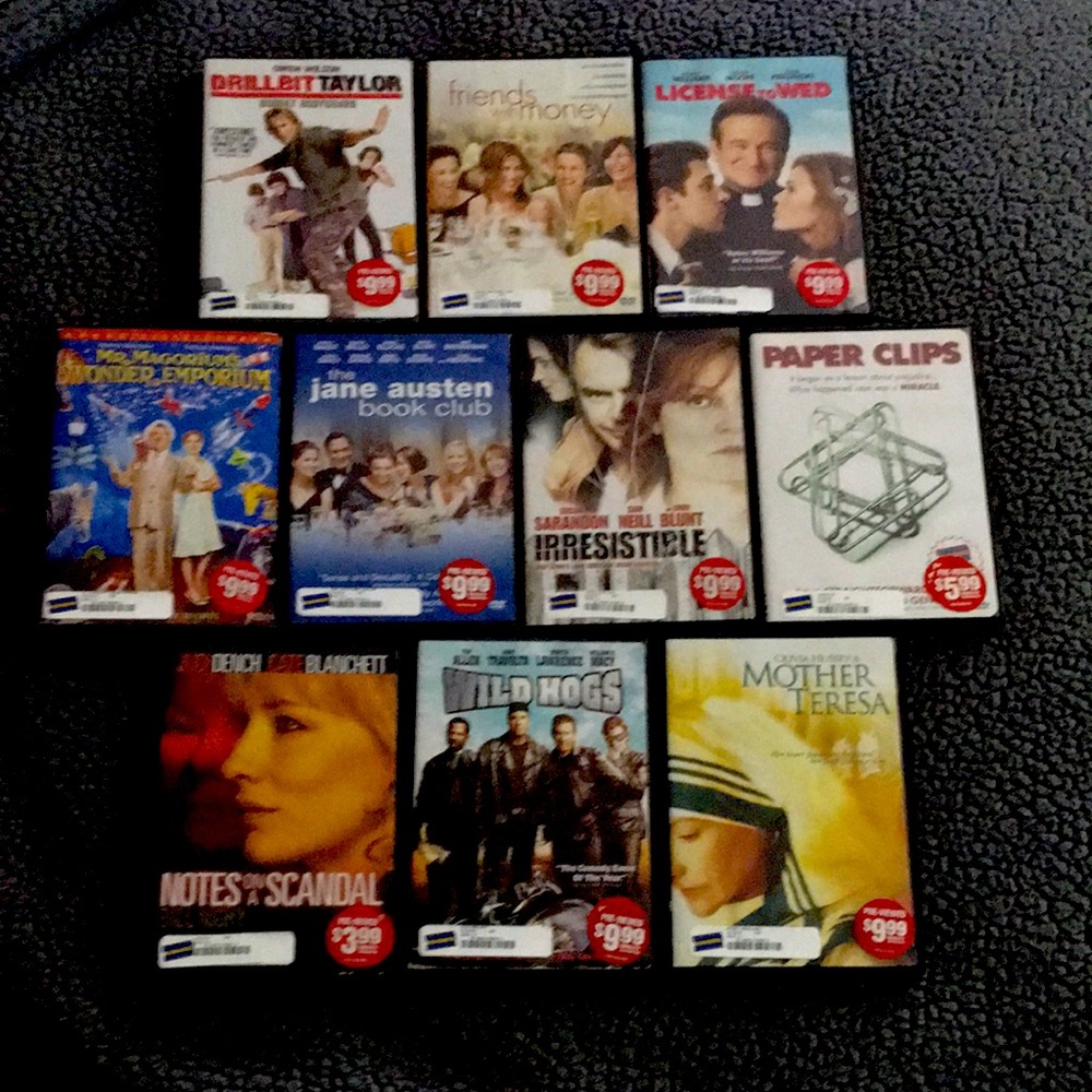 Rare collection of BLOCKBUSTER set of 10 DVD’s in original black cases